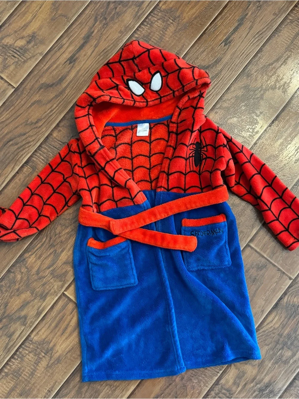 Marvel Red & Blue Spider-Man Hooded Kids Robe